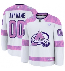 Men Women Youth Colorado Avalanche Fanatics 2024 Hockey Fights Cancer Custom Practice Jersey White
