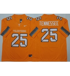 Men Tennessee Volunteers Orange #25 Anthracite Tennessee White F U S E Stitched NCAA Jersey