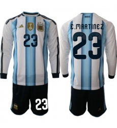 Argentina 2026 FIFA World Cup Soccer Jersey White LONG #23 E.MARTINEZ Argentina 2026 FIFA World Cup Soccer Jersey White LONG #23 E.MARTINEZ