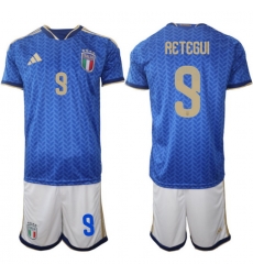 Italy 2026 FIFA World Cup Soccer Jersey Blue #9 RETEGUI Italy 2026 FIFA World Cup Soccer Jersey Blue #9 RETEGUI