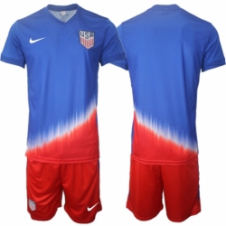 Men American Team Custom 2024 25 Royal Away Soccer Jersey Suit
