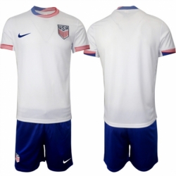 Men American Team Custom 2024 25 White Home Soccer Jersey Suit