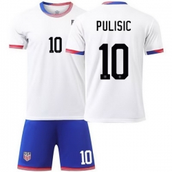 Youth American Team 10 Christian Pulisic 2024 25 Home Soccer Jersey Suit