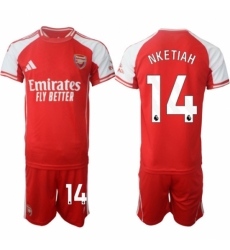 Men Arsenal FC 19 Leandro Trossard 2024 Red Home Soccer Jersey Suit