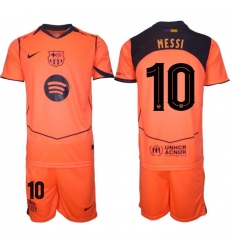 Men FC Barcelona 2026 Soccer Jerseys Orange #10 MESSI (2)