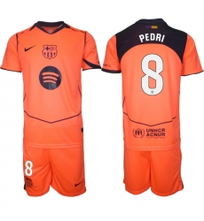 Men FC Barcelona 2026 Soccer Jerseys Orange #8 PEDRI