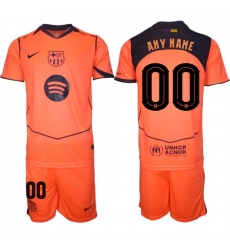 Men FC Barcelona 2026 Soccer Jerseys Orange CUSTOM (2)