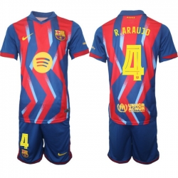 Men FC Barcelona 2026 Soccer Jerseys RedBlue #4 R.ARAUJO (2)
