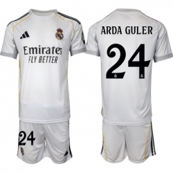 Men Real Madrid 2026 Soccer Jerseys White #24 ARDA GULER