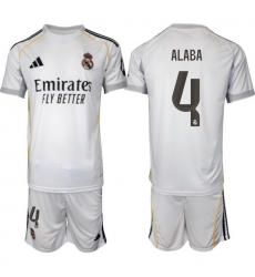 Men Real Madrid 2026 Soccer Jerseys White #4 ALABA Men Real Madrid 2026 Soccer Jerseys White #4 ALABA