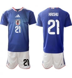 Japan 2026 FIFA World Cup Soccer Jersey Blue #21 KAISHU Japan 2026 FIFA World Cup Soccer Jersey Blue #21 KAISHU