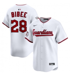 Men Cleveland Guardians Nike White Home Limited Jersey Bibee Tanner 28