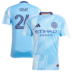 Men's New York City FC Tayvon Gray adidas Light Blue 2025 The Excelsior Kit Replica Player Jersey