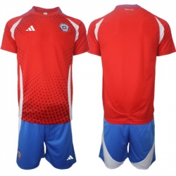 Men Chile Custom 2024 25 Red Home Soccer Jersey Suit
