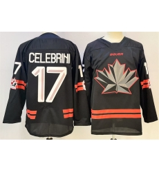 Men Canada Hockey 17 Macklin Celebrini Black Stitched Jersey Men Canada Hockey 17 Macklin Celebrini Black Stitched Jersey