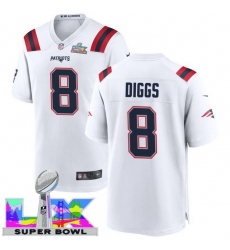 Men Women youth New England Patriots #8 Stefon Diggs 2025 2026 Super Bowl LX F U S E Stitched NFL Jersey White Men Women youth New England Patriots #8 Stefon Diggs 2025 2026 Super Bowl LX F U S E Stitched NFL Jersey White