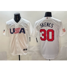 Men USA Baseball 30 Paul Skenes White World Baseball Classic Stitched Jersey Men USA Baseball 30 Paul Skenes White World Baseball Classic Stitched Jersey