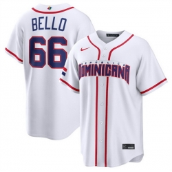 Men Dominican Republic Baseball  66 Brayan Bello White 2026 World Baseball Classic Home Stadium Stitched Jersey