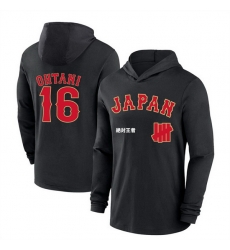 Men Japan Baseball 16 Shohei Ohtani Black 2026 World Baseball Classic Club Hoodie Men Japan Baseball 16 Shohei Ohtani Black 2026 World Baseball Classic Club Hoodie