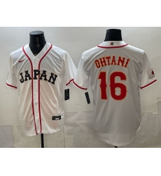 Men Japan Baseball  16 Shohei Ohtani White 2026 World Baseball Classic Home Stadium Stitched Jersey