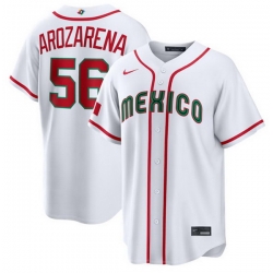 Men Mexico Baseball  56 Randy Arozarena White 2026 World Baseball Classic Home Stadium Stitched Jersey