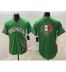 Men Mexico Baseball Team Big Logo Green 2026 World Baseball Classic Stadium Stitched Jersey