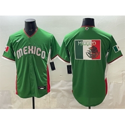 Men Mexico Baseball Team Big Logo Green 2026 World Baseball Classic Stadium Stitched Jersey a