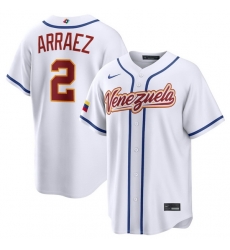 Men Venezuela Baseball  2 Luis Arraez White 2026 World Baseball Classic Home Stadium Stitched Jersey