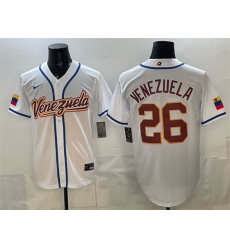 Men Venezuela Baseball 26 Venezuela White 2026 World Baseball Classic Home Stadium Stitched Jersey Men Venezuela Baseball 26 Venezuela White 2026 World Baseball Classic Home Stadium Stitched Jersey