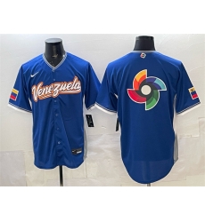 Men Venezuela Baseball Blue 2026 World Baseball Classic Big Logo Road Stadium Stitched Jersey Men Venezuela Baseball Blue 2026 World Baseball Classic Big Logo Road Stadium Stitched Jersey