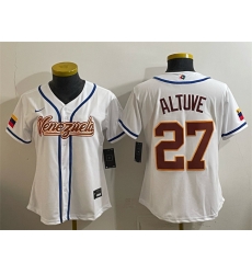Women Venezuela Baseball 27 Jose Altuve White 2026 World Baseball Classic Home Stadium Stitched Baseball Jersey Run Small 1 Women Venezuela Baseball 27 Jose Altuve White 2026 World Baseball Classic Home Stadium Stitched Baseball Jersey Run Small 1