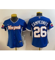 Youth Venezuela Baseball 26 Campeones Royal 2026 World Baseball Classic Road Stadium Stitched Baseball Jersey Youth Venezuela Baseball 26 Campeones Royal 2026 World Baseball Classic Road Stadium Stitched Baseball Jersey